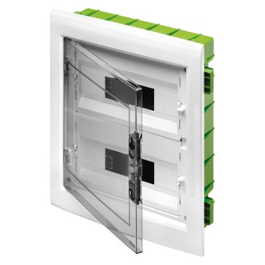 Centralino protetto - green wall - per pareti mobili e cartongesso - porta trasparente fumé con telaio estraibile - 24 (12x2) moduli ip40 product photo Photo 01 3XL