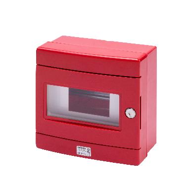 CENTRALINO STAGNO PER EMERGENZA CON GUIDA DIN - 8 MODULI EN50022 - ROSSO RAL 3000 product photo Photo 01 3XL