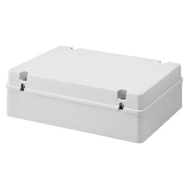 Cassetta di derivazione con coperchio basso a vite - ip56 - dimensioni interne 380x300x120 - pareti lisce - gwt960ºc - grigio ral 7035 product photo Photo 01 3XL