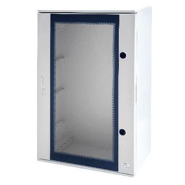 QUADRO POLIESTERE PORTA TRASPARENTE MUNITA DI SERRATURA - 405X500X200 - IP66 - GRIGIO RAL 7035 product photo Photo 01 3XL