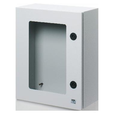Quadro metallo porta munita di oblò in vetro temperato e serratura 800x1060x350 - ip55 - grigio ral 7035 product photo Photo 01 3XL