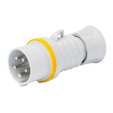 SPINA MOBILE DIRITTA HP - IP44/IP54 - 2P+T 16A 100-130V 50/60HZ - GIALLO - 4H - CABLAGGIO A VITE product photo Photo 01 3XL