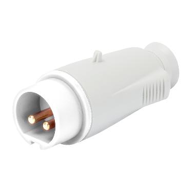 SPINA MOBILE DIRITTA - IP44 - 2P 16A 20-25 e 40-50V 50-60HZ c.c. - BIANCO - 10H - CABLAGGIO A VITE product photo Photo 01 3XL