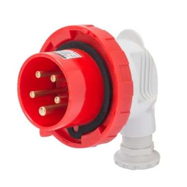 Spina mobile a 90° - ip67 - 3p+n+t 16a 380-415v 50/60hz - rosso - 6h - cablaggio a vite product photo Photo 01 3XL