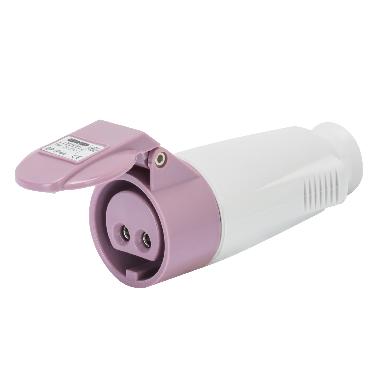 PRESA MOBILE DIRITTA - IP44 - 2P 16A 20-25V 50-60HZ VIOLA - S.R. - CABLAGGIO A VITE product photo Photo 01 3XL