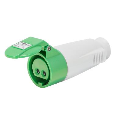 PRESA MOBILE DIRITTA - IP44 - 2P 32A 20-25V e 40-50V 100-200HZ - VERDE - 4H - CABLAGGIO A VITE product photo Photo 01 3XL
