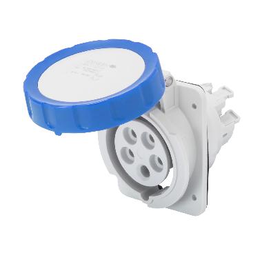 Presa fissa da incasso a 10° hp - ip66/ip67 - 2p+t 16a 200-250v 50/60hz - blu - 6h - cablaggio rapido product photo Photo 01 3XL