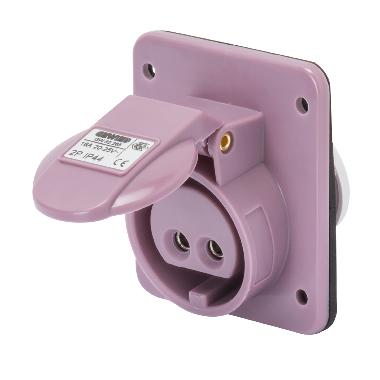 Presa fissa da incasso a 10° - ip44 - 2p 16a 20-25v 50-60hz viola - s.r. - cablaggio a vite product photo Photo 01 3XL