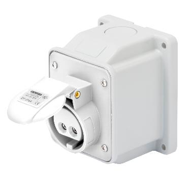 Presa fissa da parete a 10° - ip44 - 2p 32a 40-50v 50-60hz - bianco - 12h - cablaggio a vite product photo Photo 01 3XL