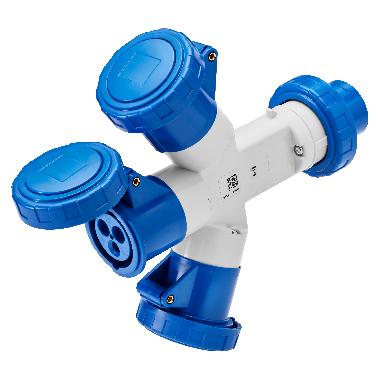 MOLTIPLICATORE MOBILE 3 USCITE IP67-SPINA 16A-3 PRESE 2P+T 230V 50/60HZ-BLU-6H product photo Photo 01 3XL