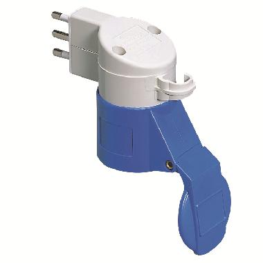 ADATTATORE DA CIVILE A INDUSTRIALE IP44 - SPINA 2P+T 16A 250V ac S17 50/60HZ - PRESA 2P+T 16A 230V ac product photo Photo 01 3XL