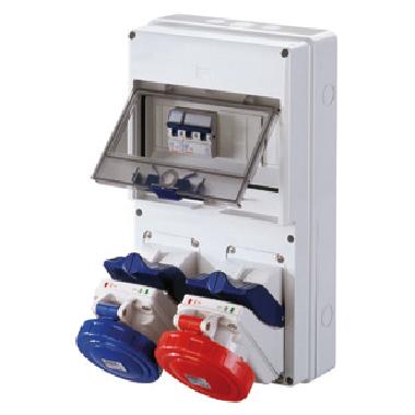 COMBIBLOC DBO - DA PARETE - 1 PRESA 2P+T 16A + 1 PRESA 3P+T 16A - IP44 product photo Photo 01 3XL