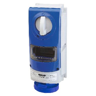 PRESA FISSA INTERBLOCCATA VERTICALE - SENZA FONDO - IMPIEGHI GRAVOSI - CON BASE PORTAFUSIBILI - 2P+T 16A 200-250V-50/60HZ 6H - IP66 product photo Photo 01 3XL