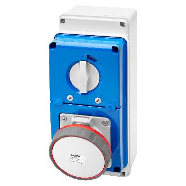 PRESA FISSA INTERBLOCCATA VERTICALE - CON FONDO - CON BASE PORTAFUSIBILI - 3P+N+T 63A 346-415V - 50/60HZ 6H - IP67 product photo Photo 01 3XL