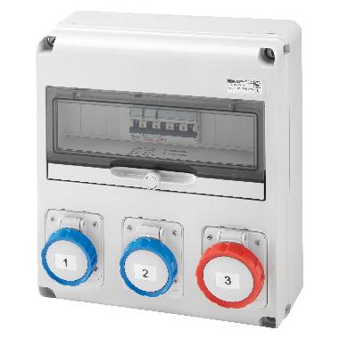 Q-DIN 14 DBO - 3 PRESE IEC 309 - IP65 product photo Photo 01 3XL