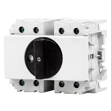 INTERRUTTORE SEZIONATORE ROTATIVO - FISSAGGIO GUIDA DIN - MANOPOLA NERA - 3P 5M EN50022 63A product photo Photo 01 3XL