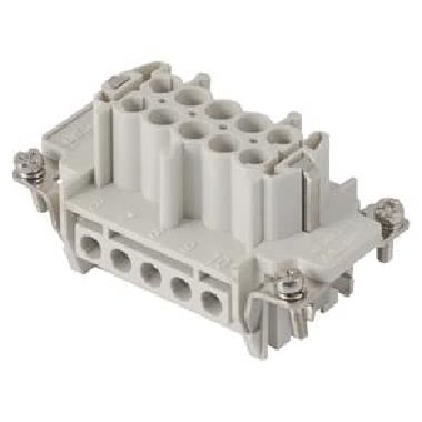 INSERTO FEMMINA - 57X27 - 10P+T 16A 500V/6kV/3 - CONNESSIONE A VITE - CON PIASTRINA - GRIGIO product photo Photo 01 3XL