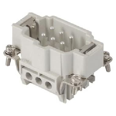 INSERTO MASCHIO - 44X27 - 6P+T 16A 500V/6kV/3 - CONNESSIONE A VITE - CON PIASTRINA - GRIGIO product photo Photo 01 3XL