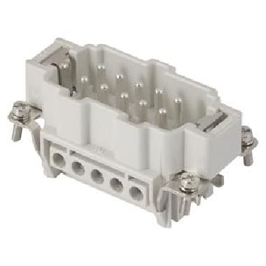 INSERTO MASCHIO - 57X27 - 10P+T 16A 500V/6kV/3 - CONNESSIONE A VITE - CON PIASTRINA - GRIGIO product photo Photo 01 3XL