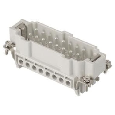 INSERTO MASCHIO - 77X27 - 16P+T 16A 500V/6kV/3 - CONNESSIONE A VITE - CON PIASTRINA - GRIGIO product photo Photo 01 3XL