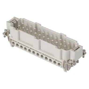 INSERTO MASCHIO - 104x27 - 24P+T 16A 500V/6kV/3 - CONNESSIONE A VITE - CON PIASTRINA - GRIGIO product photo Photo 01 3XL