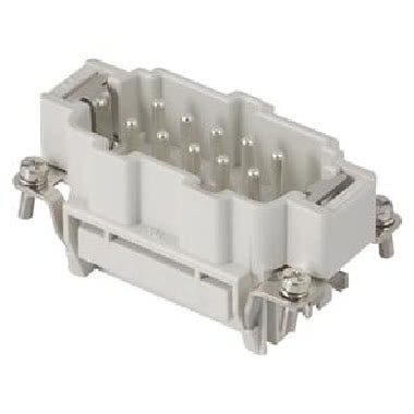 INSERTO MASCHIO - 57X27 - 10P+T 16A 500V/6kV/3 - CONNESSIONE A MOLLA - GRIGIO product photo Photo 01 3XL