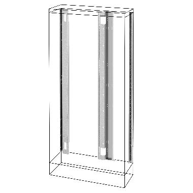Montanti posteriori e telaio funzionale - quadri da pavimento con vano affiancato - qdx 630 h - 2000x400mm product photo Photo 01 3XL