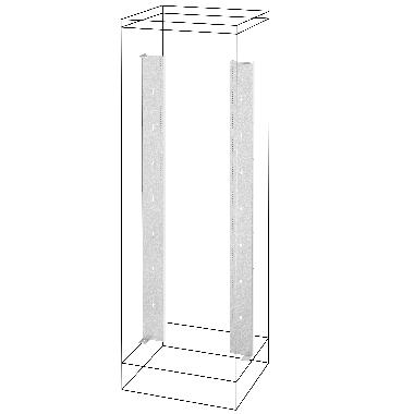 Montanti e telaio funzionale ridotto - vano affiancato - qdx 1600 h - 2000x600mm product photo Photo 01 3XL