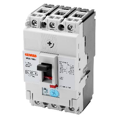 Msx 160c - interruttore magnetotermico scatolato compatto - termica regolabile - magnetica fissa - 16ka 3p 100a 525 v product photo Photo 01 3XL