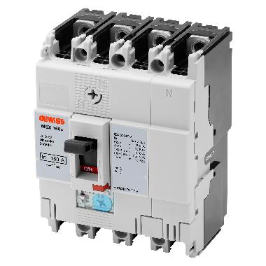 Msx 160c - interruttore magnetotermico scatolato compatto - termica regolabile - magnetica fissa - 25ka 3p+n 160a 525v product photo Photo 01 3XL