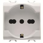 PRESA STANDARD ITALIANO/TEDESCO 250V ac - 2P+T 16A BIVALENTE - 2 MODULI - BIANCO LUCIDO - ANTIBATTERICO - CHORUSMART product photo