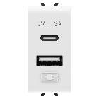 ALIMENTATORE USB - TIPO A+C - 3A - BIANCO LUCIDO - 1 MODULO - CHORUSMART product photo