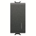 DEVIATORE UNIPOLARE 250V ac - 16AX ILLUMINABILE - CON DIFFUSORE - 1 MODULO - NERO SATINATO - CHORUSMART product photo