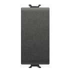 PULSANTE UNIPOLARE 250V ac - NA 16A - NEUTRO - 1 MODULO - NERO SATINATO - CHORUSMART product photo