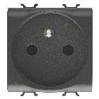 PRESA STANDARD FRANCESE 250V ac - 2P+T 16A - 2 MODULI - NERO SATINATO - CHORUSMART product photo