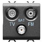 PRESA TV-FM-SAT - DIRETTA - 2 MODULI - NERO SATINATO - CHORUSMART product photo