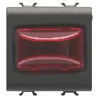 SPIA SPORGENTE - 12V ac/dc / 230V ac 50/60 Hz - ROSSO - 2 MODULI - NERO SATINATO - CHORUSMART product photo