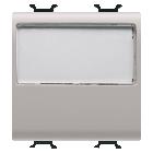 PULSANTE CON TARGA PORTANOME ILLUMINABILE 250V ac - NA 10A - 2 MODULI - NATURAL BEIGE SATINATO - CHORUSMART product photo