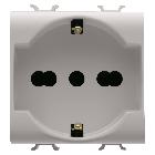 PRESA STANDARD ITALIANO/TEDESCO 250V ac - 2P+T 16A BIVALENTE - 2 MODULI - NATURAL BEIGE SATINATO - CHORUSMART product photo