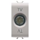 PRESA COASSIALE TV SCHERMATURA CLASSE A - CONNETTORE IEC MASCHIO 9,5mm - PASSANTE 5 dB - 1 MODULO - NATURAL BEIGE SATINATO - CHORUSMART product photo