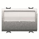 PULSANTE CON TARGA PORTANOME ILLUMINABILE 250V ac - NA 10A - 3 MODULI - TITANIO - CHORUSMART product photo