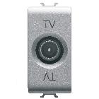 PRESA COASSIALE TV SCHERMATURA CLASSE A - CONNETTORE IEC MASCHIO 9,5mm - PASSANTE 5 dB - 1 MODULO - TITANIO - CHORUSMART product photo