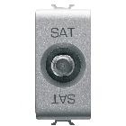 PRESA TV/SAT SCHERMATURA CLASSE A - CONNETTORE F FEMMINA - DIRETTA CON PASSAGGIO DI CORRENTE - 1 MODULO - TITANIO - CHORUSMART product photo