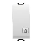 PULSANTE UNIPOLARE 250V ac - NA 16A ILLUMINABILE - CON LENTE NEUTRA SOSTITUIBILE - SIMBOLO CAMPANELLO - 1 MODULO - BIANCO SATINATO - CHORUSMART product photo