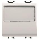 PULSANTE CON TARGA PORTANOME ILLUMINABILE 250V ac - NA 10A - 2 MODULI - BIANCO SATINATO - CHORUSMART product photo