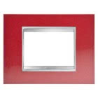 PLACCA LUX - IN METALLO - 3 POSTI - ROSSO GLAMOUR - CHORUS product photo