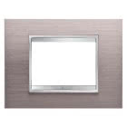 PLACCA LUX - IN METALLO - 3 POSTI - ALLUMINIO SPAZZOLATO - CHORUS product photo