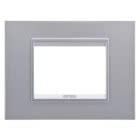 PLACCA LUX - IN METALLO - 3 POSTI - TITANIO MONOCHROME - CHORUS product photo