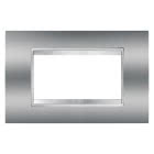 PLACCA LUX - IN TECNOPOLIMERO METALLIZZATO - 4 POSTI - CROMO - CHORUSMART product photo