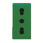 PRESA STANDARD ITALIANO 250V ac - PER LINEE DEDICATE - 2P+T 16A BIVALENTE - P17-11 - 1 MODULO - VERDE - SYSTEM product photo